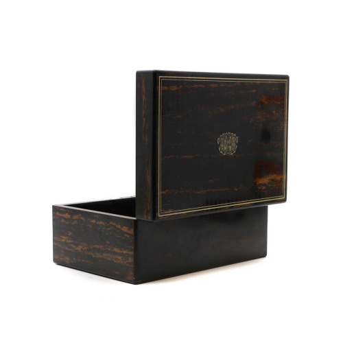 A Victorian coromandel and ivory inlaid jewellery box